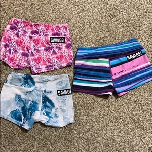 3 savage barbell booty shorts